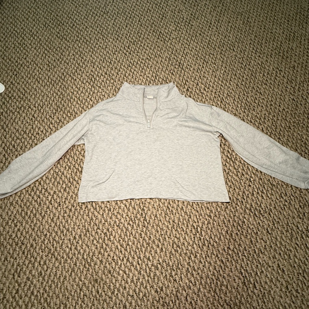 Gray Quarter-Zip Pullover